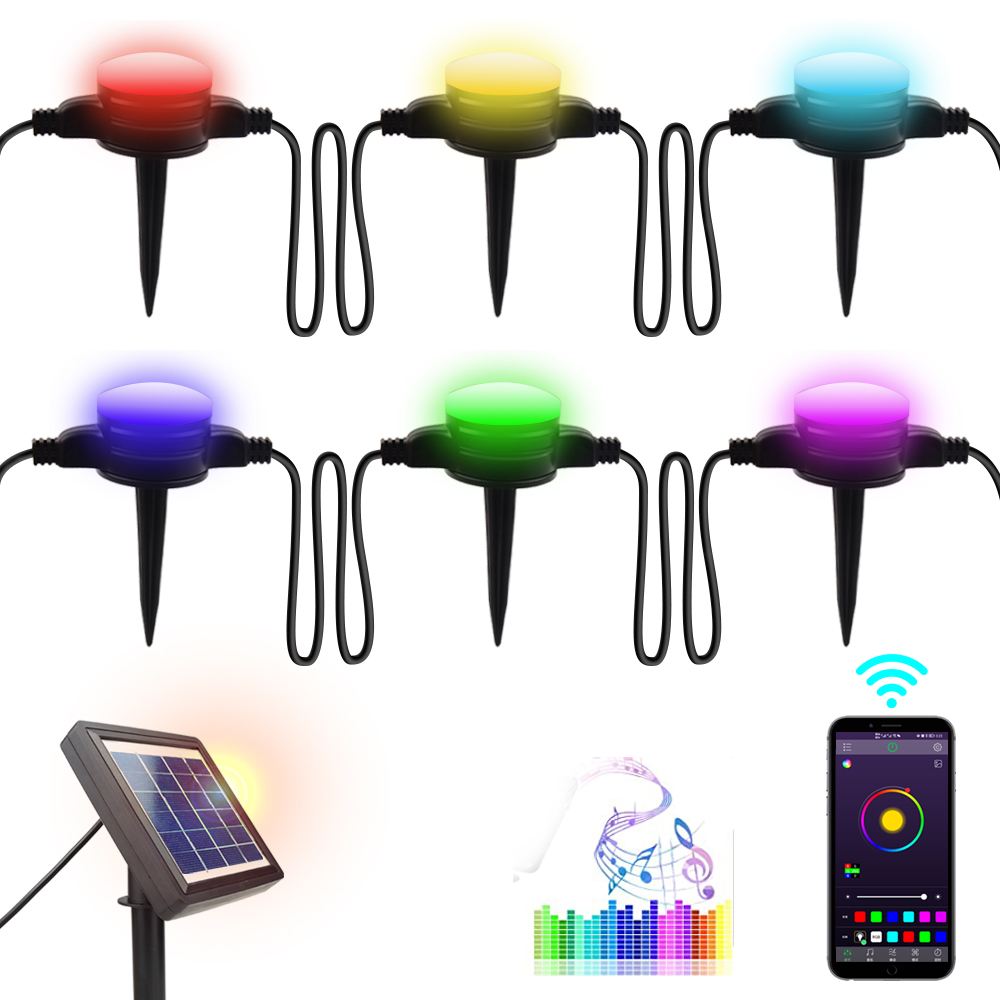 Bluetooth Control Solar Ground String Light 1.5W
